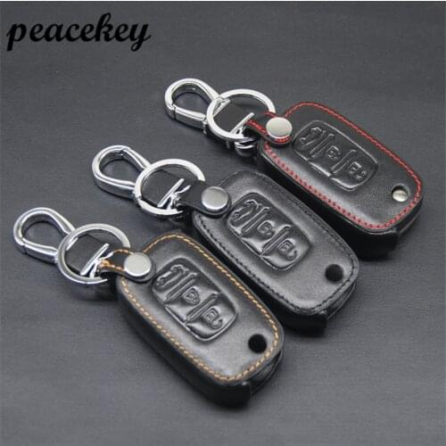 Peacekey Remote 3 Buttons Car key Leather Case Fob Cover For LADA Sedan Largus Kalina Granta Vesta X-Ray XRay For Renault