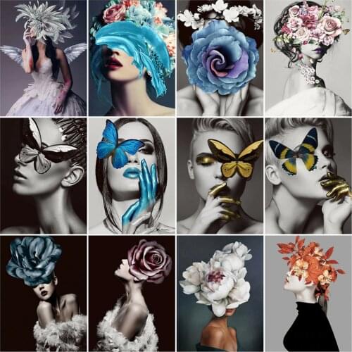 AZQSD Paint By Numbers For Adults Portrait DIY Unframe Oil Painting By Numbers Woman Acrylic Paint Handpainted Gift