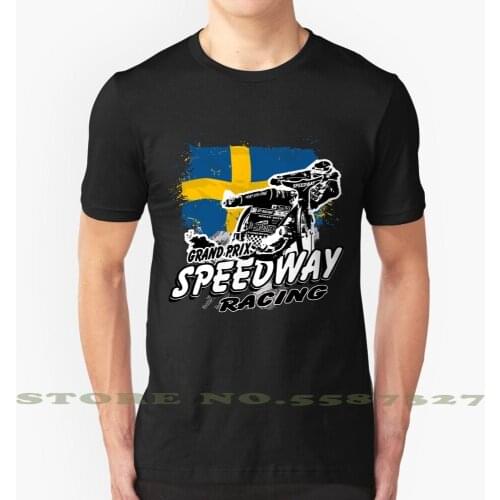 Speedway Racing - Sweden Flag Cool Design Trendy T-Shirt Tee Speedway Motorcycle Speedway Motorcycle Racing Motorsport