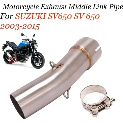 Motorcycle Exhaust Middle Link Pipe Modified Bike Moto Escape Connecting Tube Muffler Slip On For SUZUKI SV650 SV 650 2003-2015