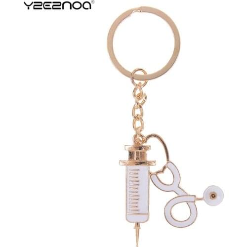 Stethoscope Syringe Pendants Key Chains Doctor Medical Tools Nurse Medical Students Gifts Keychain