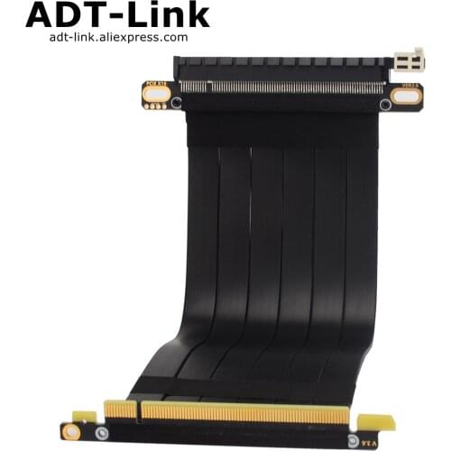 90 Degree Right Angle PCIe 3.0 x16 Male to x16 Female Extension Cable High Speed PCI Express 3.0 16x Riser Ribbon Extender
