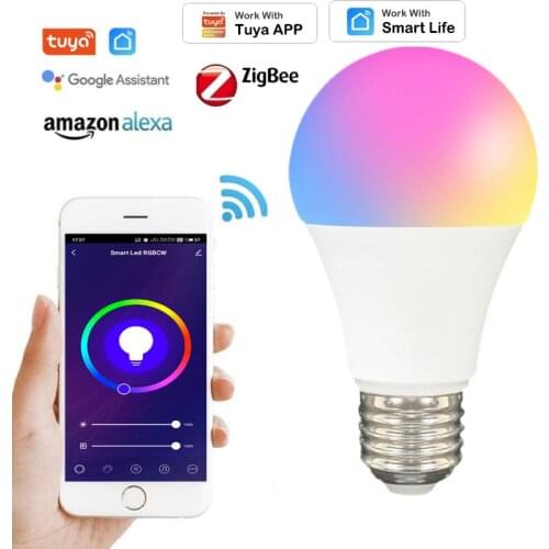 Tuya Zigbee Smart LED Bulb RGB Smart Light Lamp Smart Life /Tuya App Remote Control Support Alexa Google Home Voice Control