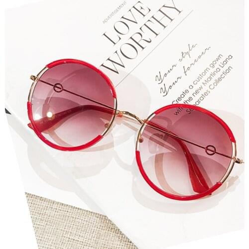 Unique Brand Design Retro SunGlasses Women Shades 2020 New Red Orange Round Sunglasses Men Oversized Glasses UV400 Zonnebril