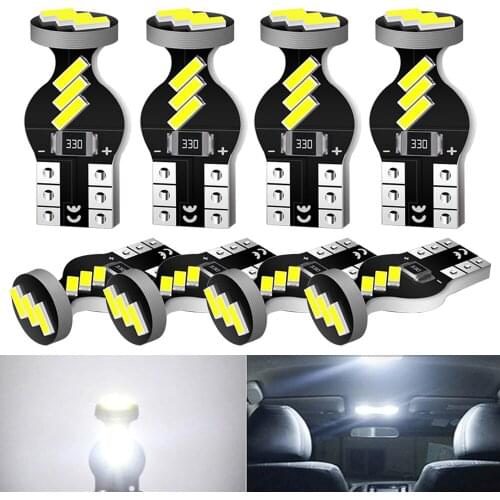A pack T10 led W5W led Canbus bulb 9SMD 4014 led car Reading Light Interior Dome Lights for Toyota Camry C-HR Corolla Rav4 Yaris