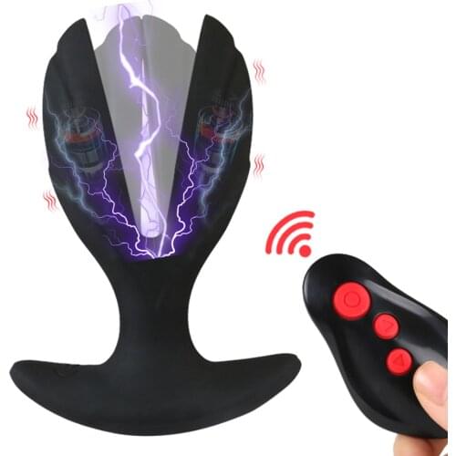 Electric Shock Butt Plug Vibrator Anus Dilator Anal Plug Prostate Massager Wireless Remote Vibrator Anal Sex Toy for Woman Man