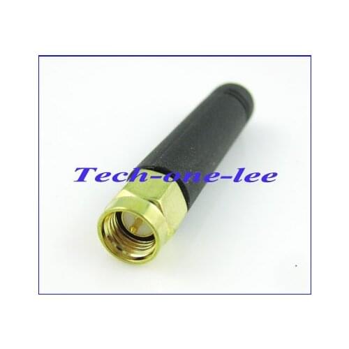 100 piece/lot 433MHZ Rubber 2-3dbi Gains Antenna with SMA Male Plug Straight Connector Wireless Aerial 45mm