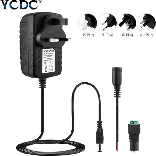12V 2A New AC 100V-240V Converter power Adapter DC 12V 2A Power Supply EU US UK AU Plug DC 5.5mm x 2.1mm For CCTV Camera