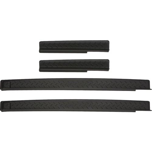 Door Entry Sill Protector Plate Guards For Jeep Wrangler JK 2007-2016 Black Front and Rear 4 Pcs