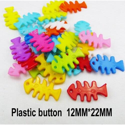 50PCS Plastic fish bone buttons coat boots sewing clothes accessory kid joy decoration button P-271
