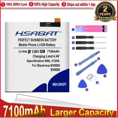 HSABAT 0 Cycle 6800mAh Battery for V636468P Blackview BV8000 Batteries Blackview BV8000 Pro High Quality Replacement Accumulator
