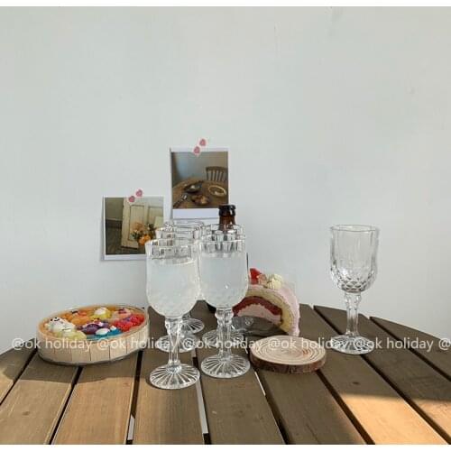 Goblet Wine Glass Champagne Transparent Cocktail Cup Martini Red Wine Carved Vintage Copa Vino Household Container ED50JB