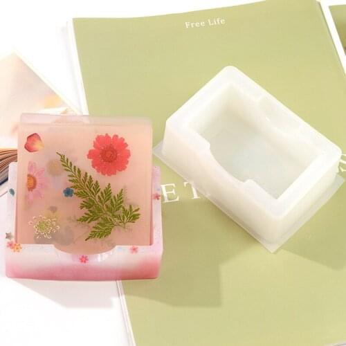 Diy Epoxy Mold Coaster Storage Box Base Round Square Silicone Mold Epoxy Resin Box Mold wholesale Drop Shipping