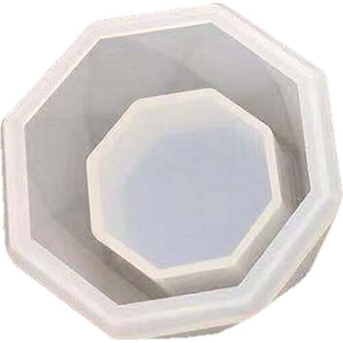 Planter Molds Shape Concrete Succulent Pot DIY Flower Trough Mould Hexagon Decor Tool Multi-purpose High Durability Silicone