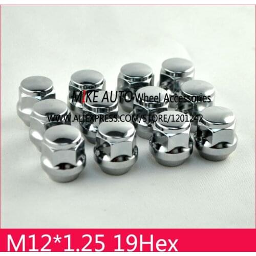 16pcs M12x1.25 Alloy Steel Wheel Lug Nuts hex19 length 25mm Anti-theft Kit Bolt Lug Fit For Nissan Subaru infiniti
