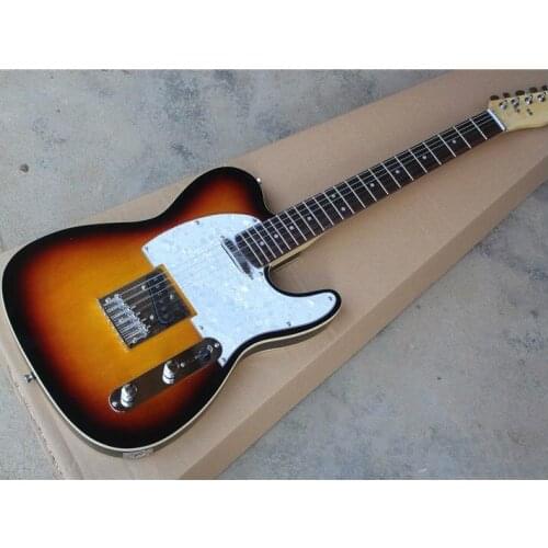 Top quality FDTL-2002 3TS color white plate solid body maple fretboard TL electric guitar, Can be customized, Free shipping