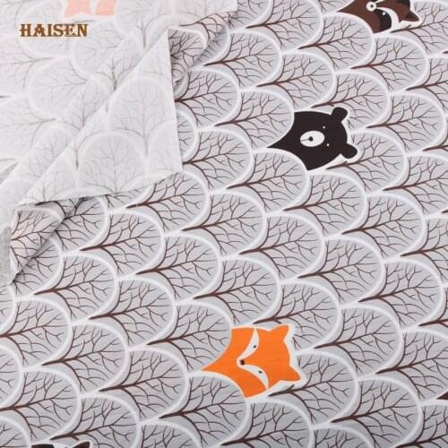 Haisen,Cartoon Printed Twill Cotton Fabric,100*160cm Textile Clothing For DIY Quilting Sewing Fabrics Of Baby&Children Material