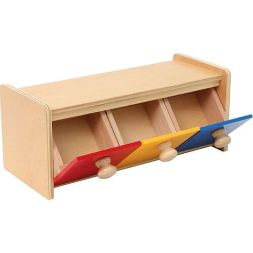 Box w/ Bins Infant Early Development Toys Wooden Montessori Materials for Toddler Hand-eye Coordination Exercises Gift for Baby