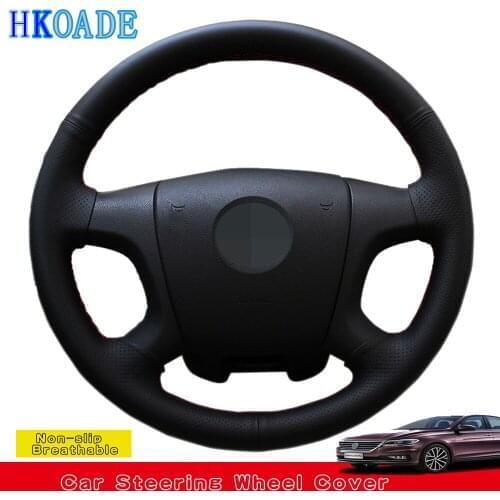 Black Hand-stitched Artificial Leather Car Accessories Steering Wheel Cover For Skoda Octavia 2005-2009 Fabia 2005-2010
