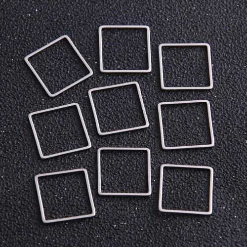15Pcs/lot 3 Size Square Charm Stainless Steel Pendant Open Bezels Pressed Resin Frame Mold Bezel DIY Jewelry Making