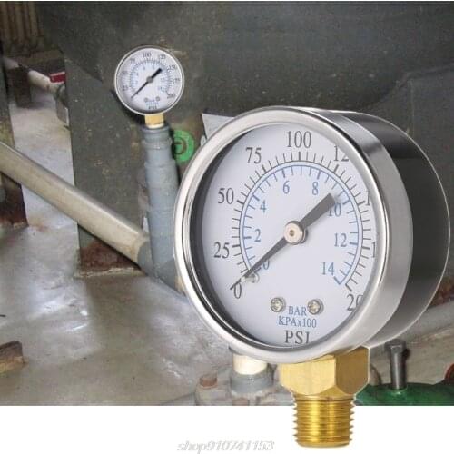 0-14 Bar Air Oil Water Pressure Gauge 1/4" NPT 0-200PSI Manometer 0-14 Bar Side Mount J21 21 Dropshipping