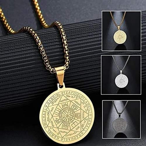Fashion Necklace for Women Men Long Beads Chain Disc Angel Pendant Necklace Men Women Chain Necklace Jewelry collares para mujer