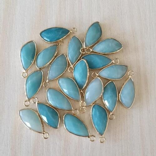 Fashion natural Amazon Stone connector Gold plating Good quality 12pcs for jewelry making Bracelet Earrings accessories