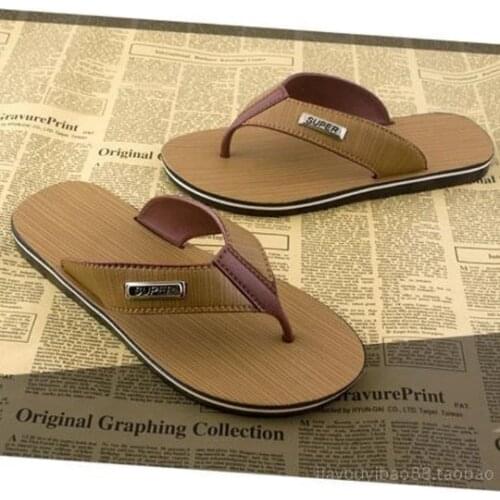 Mens Sandals 2021 New Summer flip-flops Man Cool Summer Wood Slippers Antiskid Flat With sandals, Beach Shoes Pinch