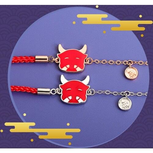 New Original design high temperature discoloration cute calf s925 silver red string bracelet 2021 woman fashion DIY jewelry gift