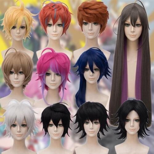 Anime HypnosisMic Division Rap Battle Cosplay Wigs RAMUDA AMEMURA Doppo Kannonzaka Jinguji Jakurai Cosplay Synthetic Hair Party