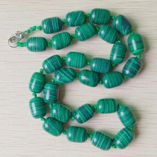 2015 new fashion hot selling good quality malachite stone drum beads pendants & necklace jewelry free shipping