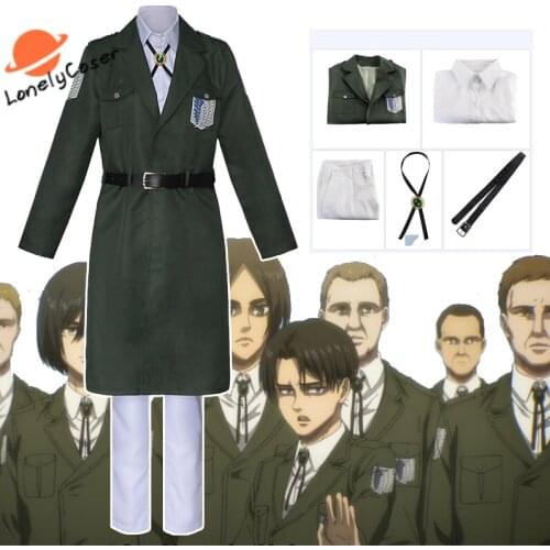 Final Season 4 Anime Attack on Titan Levi Ackerman Cosplay Costume Trench Wigs Mikasa Shingeki No Kyojin Hange Sasha Eren Outfit