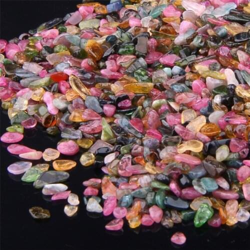 Natural Tourmaline Stone Chip Beads Irregular Colorful Healing Chip Stone For Jewelry making Fish Tank Bonsai Decoration Garden