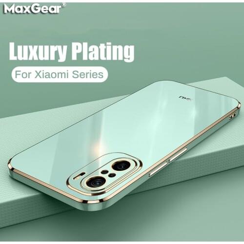 Luxury Square Plating For Xiaomi Redmi Note 8 9 9T 9S Pro Max Mi 8 9 10 10S 10T 11 Lite Pro Poco X2 F3 Glossy Shockproof Cover