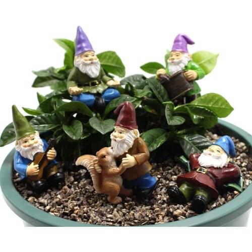 Fairy Garden Miniatures Gnome Dwarf Micro Mini Gnome Figurines Garden Gnomes and Fairys Resin Dwarf for Terrarium