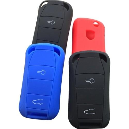 Folding Flip Remote Key Fob Silicone Car Key Cover Case for Porsche Cayenne GTS 2009 2010 2 Buttons Key Car Accessories