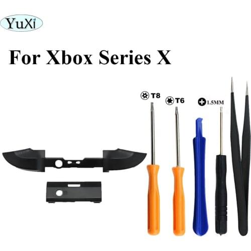 YuXi Replacement For Xbox Series X Controller LB RB Bumpers On/Off Black Buttons Surround Guide Button