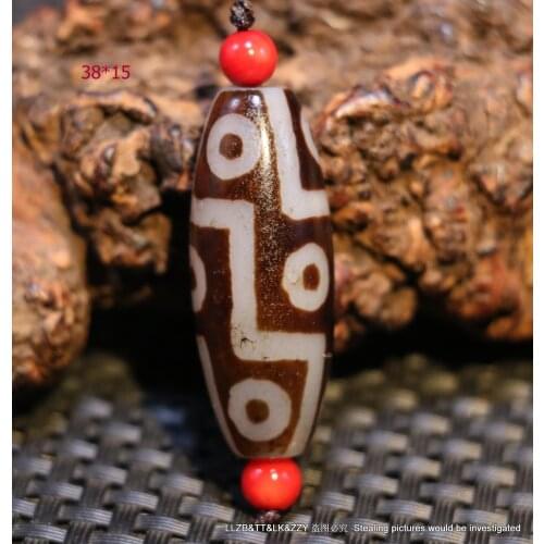 Treasure Magic Power Magic LKbrother Magic Energy Tibetan Old Agate 9 Eye Kingdom Big Drum Shape dZi Bead UPD0624