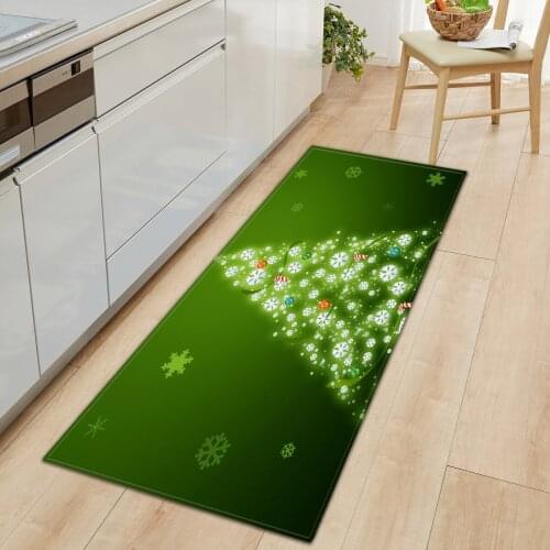 Modern Kitchen Mat Long Strip Bedroom Entrance Doormat 3D Christmas Pattern Home Living Room Decor Carpets Bathroom Non-Slip Rug