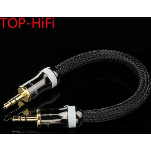 TOP-HiFi 3.5mm Male to 3.5mm Male Audio Adapter Cable 4Cores OCC Single Crystal Copperr Audio Cable