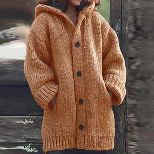 Vintage Loose Casual Pocket Cardigans Sweaters Women Autumn Winter Long Sleeve Button Sweater Casual Plus Size Coat Female 5XL