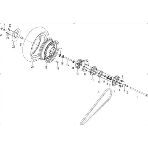 Rear wheel rear chain disk chain page of Benelli TNT135 TNT125