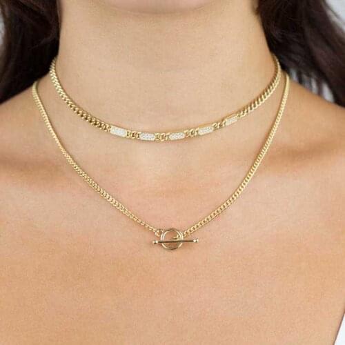 High Quality Geometric Circle Metal Chain Adjusted Long Necklace for Women Wedding Gift Unique Design Shape Minimalist Jewelry