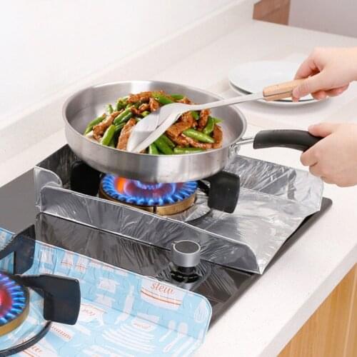 1 Pair Splatter Shield Screen Gas Stove Oil Splash Protector Burner Cover Cleaning Pad Frying Guard Kitchen Cooking Board Tools
