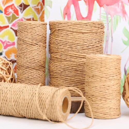 1pc 500meters/roll 1.5mm Khaki Paper Rope Woven Belt Halloween Party Festival Gifts Decoration DIY Gift Wrap Weaving Basket