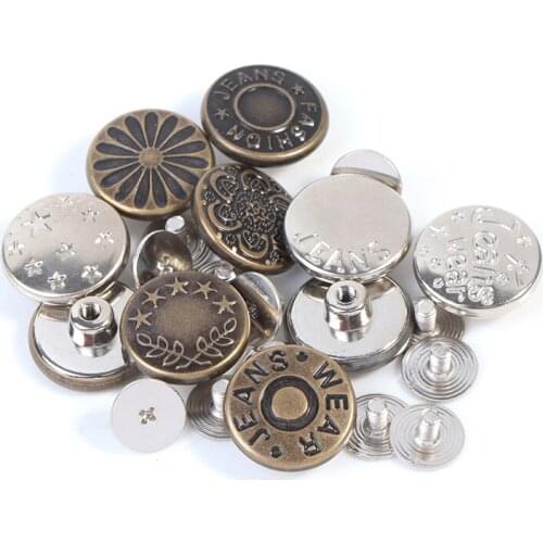 1PC Snap Fastener Metal Buttons For Clothing Jeans Perfect Fit Adjust Self Increase Reduce Waist Free Nail Twist Sewing Buttons