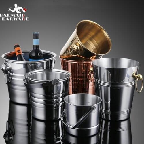 5L Stainless Steel Ice Bucket Wine Champagne Wine Chiller Wine Bottle Cooler Champagne Beer Chiller Ice Barrel