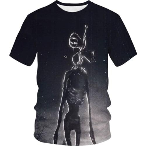 2021 Summer Kids Siren Head Clothes Boys Girls Horror Game All Saints' Day Punk T-Shirt 4-20Y Children Teens Hip Hop Tshirts