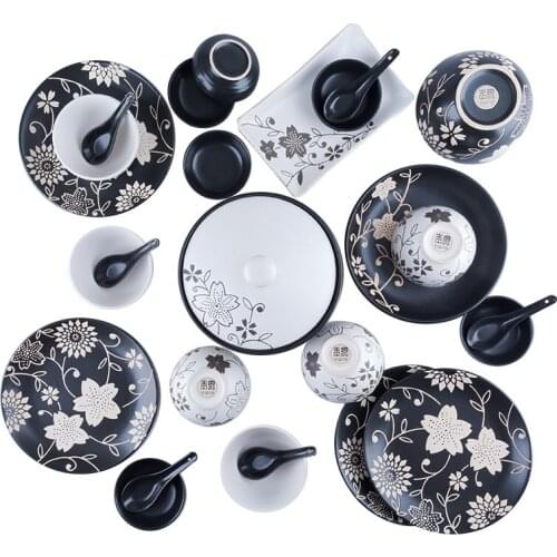 26pieces guci Japanese style tableware set, Chinese made dish, hand printed Chinese dishes