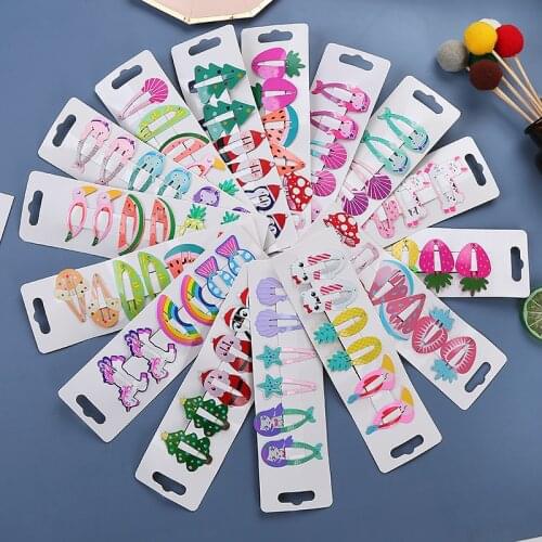 6Pcs/Set New Metal Mini Hair Clip Cute Shape BB Clips Girls Hairpins Kids Headwear Children Accessories Hair Pins For Kids